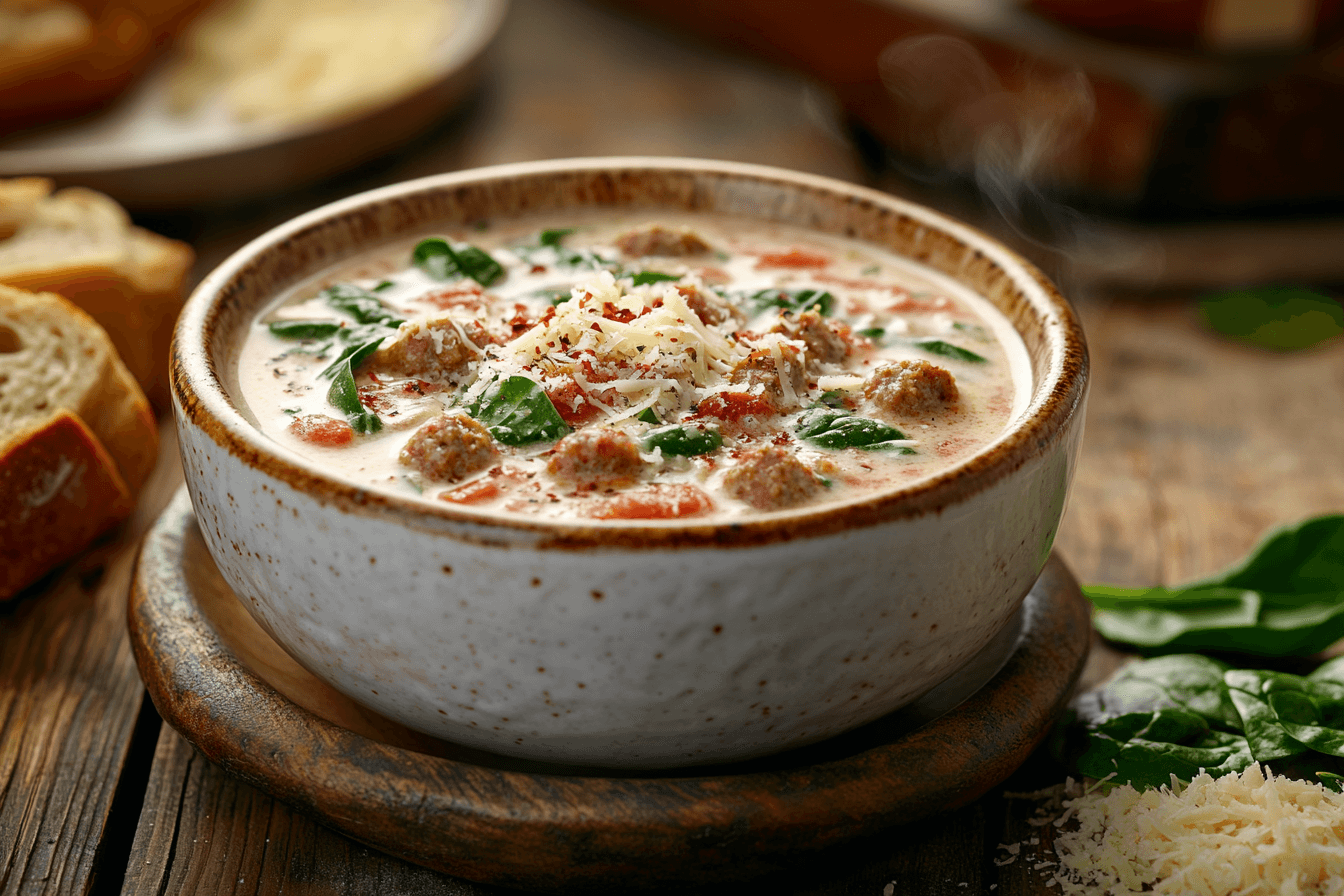 Creamy Parmesan Italian Sausage Soup