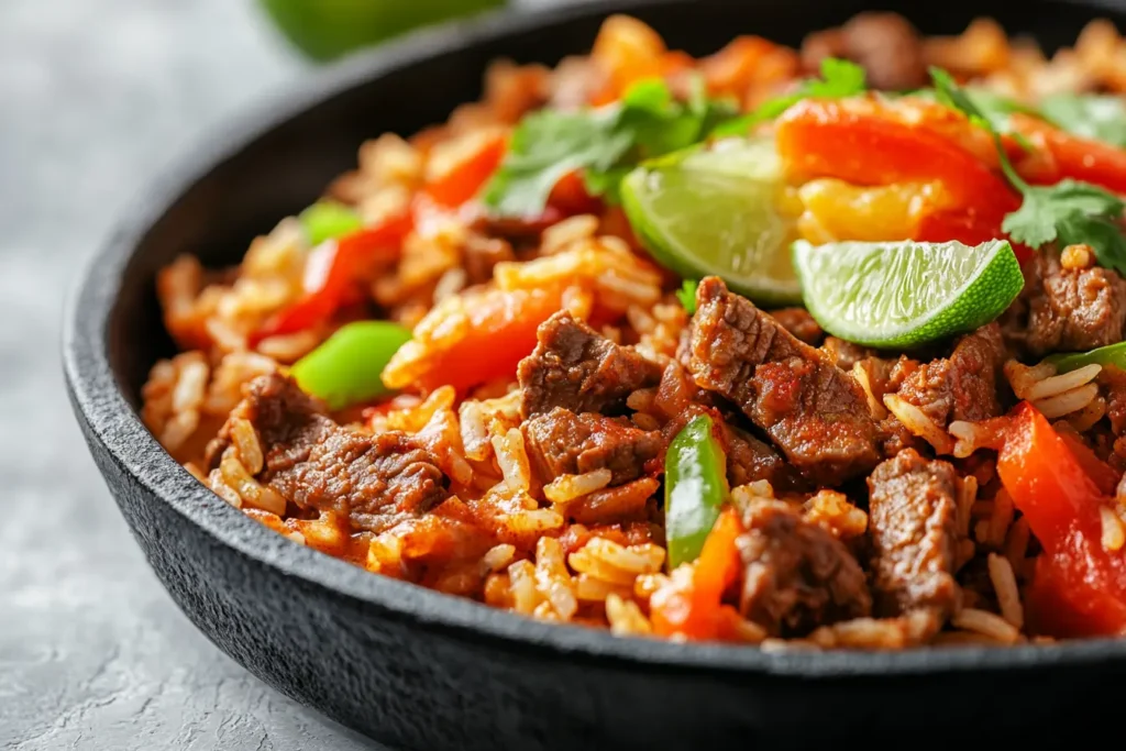 Mexican Beef and Rice Skillet