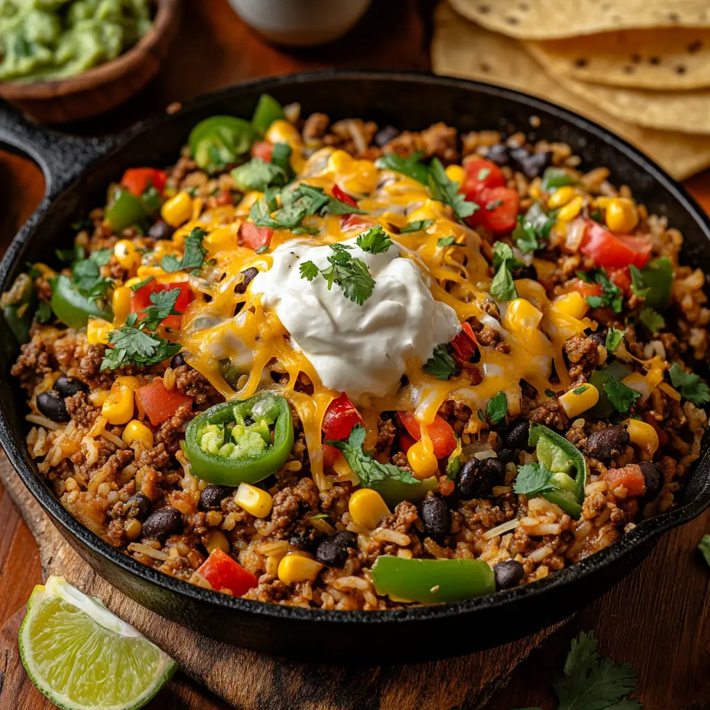 Mexican Beef and Rice Skillet 6 Mexican beef and rice skillet