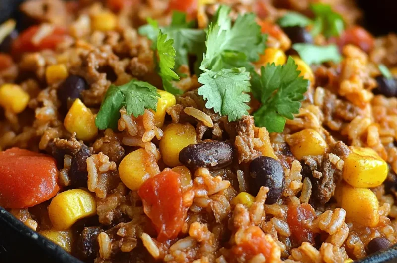 Mexican Beef and Rice Skillet