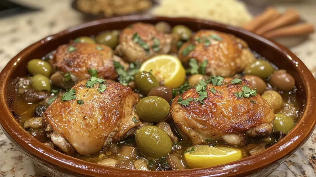 Chicken Tagine with Olives & Mushrooms
