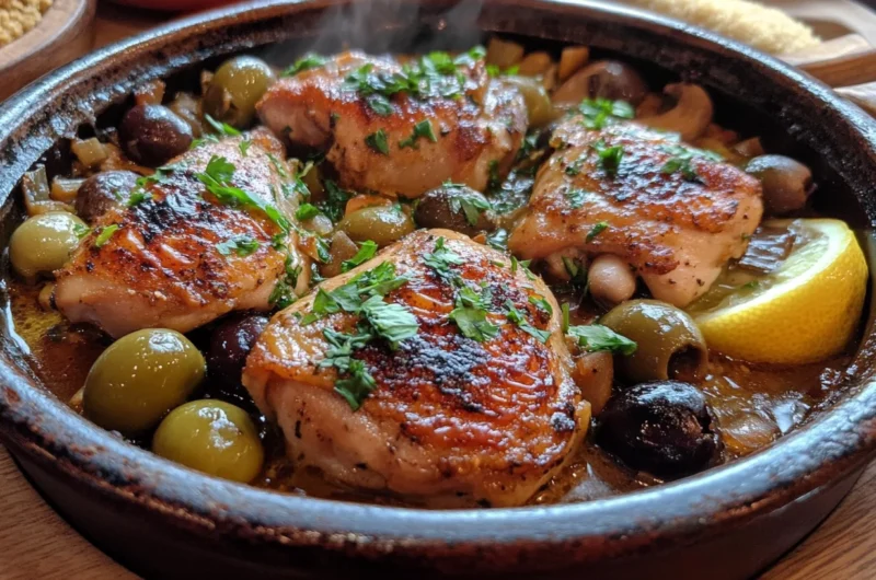 Chicken Tagine with Olives & Mushrooms Recipe