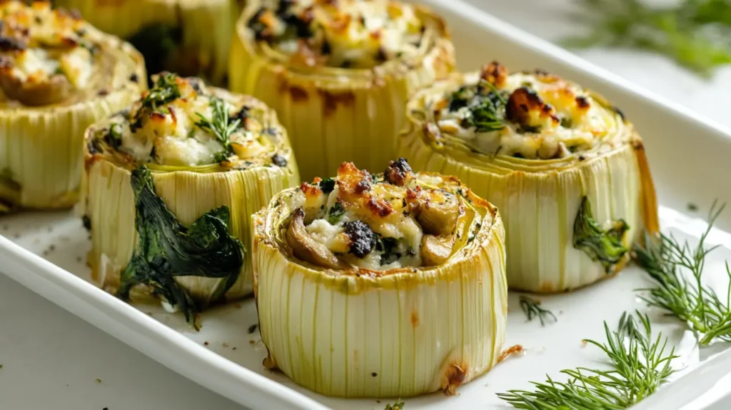Stuffed Leeks with Cheese & Walnuts, Elegant & Flavorful 3 Flavor Variations