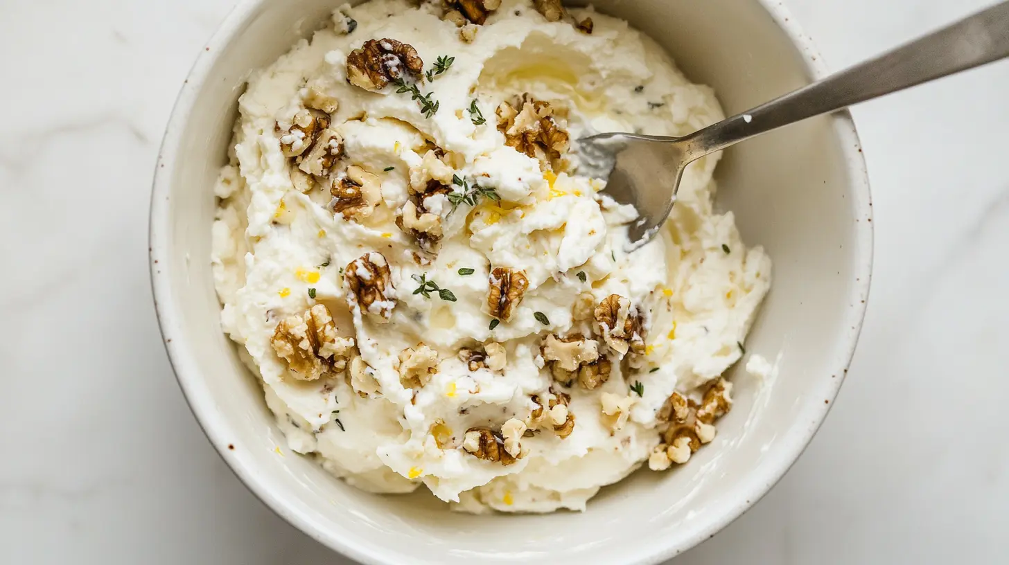 Prepare the Cheese and Walnut Filling